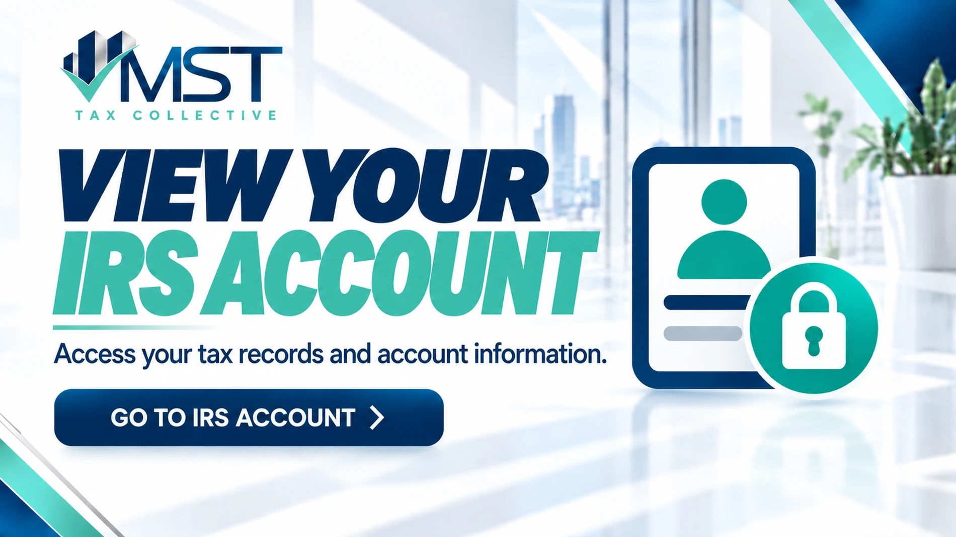 View your IRS account — access your tax records and account information.